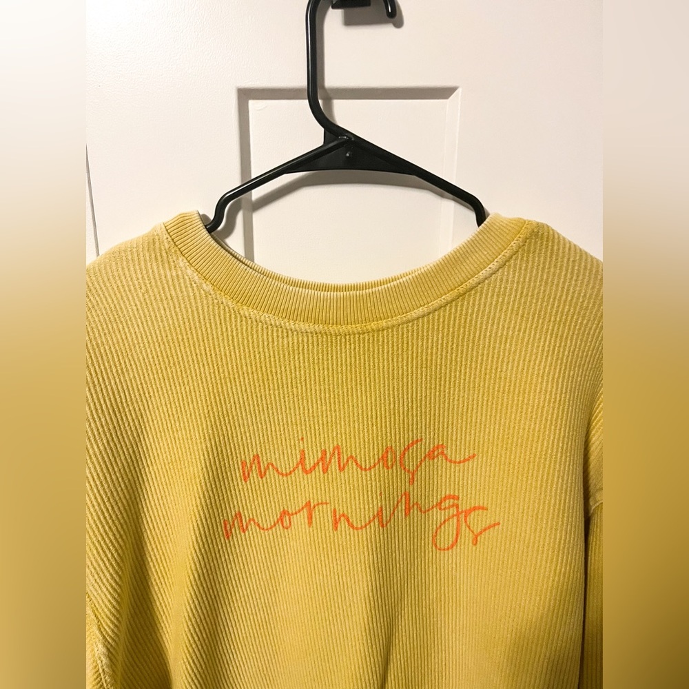 Pink Lily “Mimosa Mornings Gold Corded Graphic Sweatshirt” - Picture 5 of 10